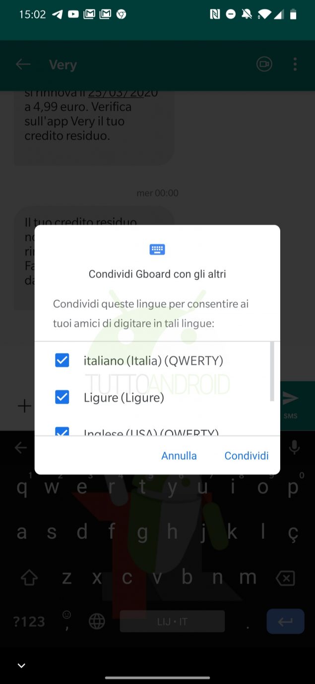 Gboard Tastiera di Google condivisione