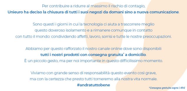avviso chiusura negozi Unieuro per coronavirus
