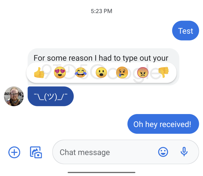 Le reazioni tramite messaggi RCS vengono inviati come SMS standard Le reazioni tramite messaggi RCS vengono inviati come SMS standard