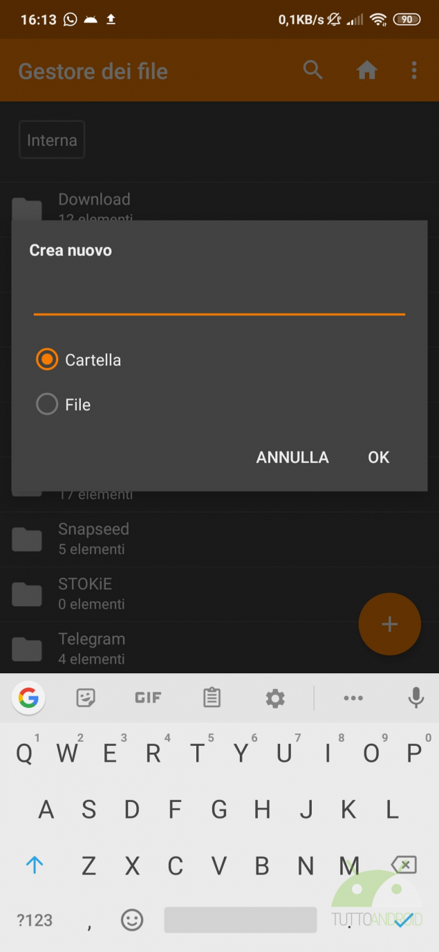 semplice gestore dei file
