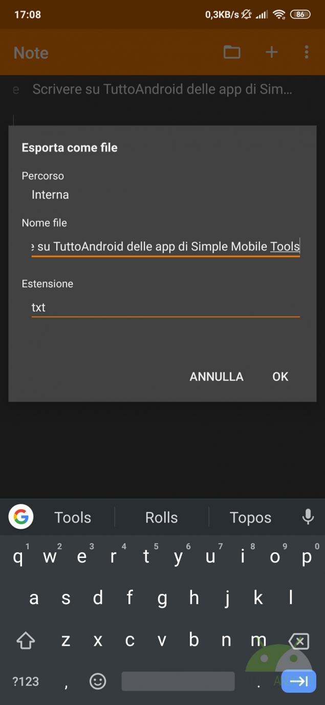 semplice note