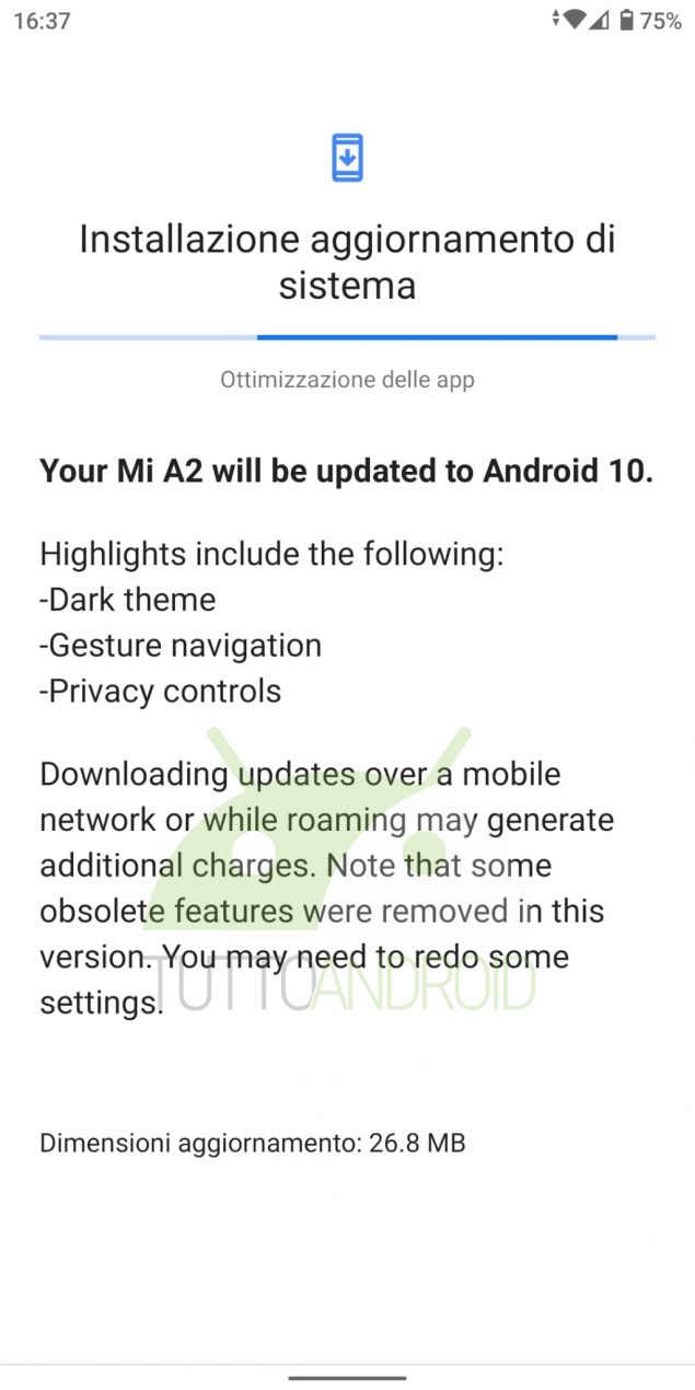 Xiaomi Mi A2 aggiornamento