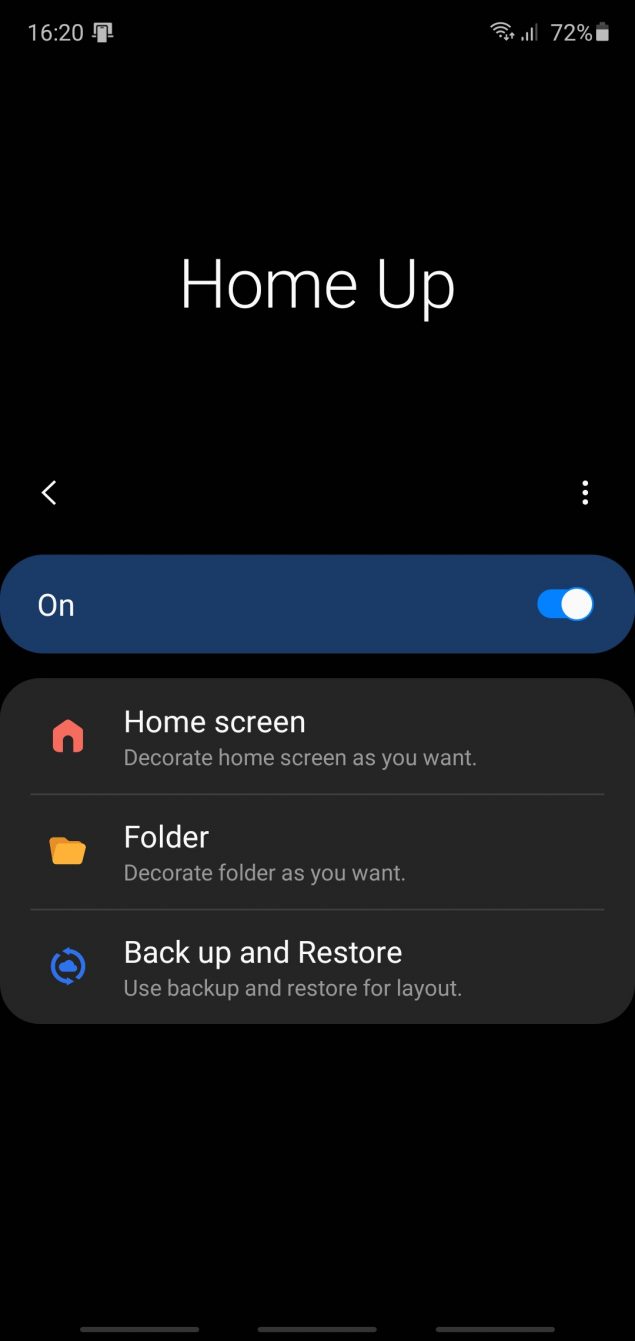 Home Up personalizzare launcher One UI