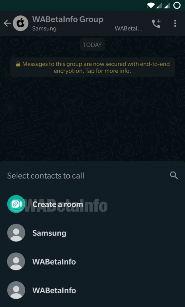 WhatsApp Beta Messenger Rooms