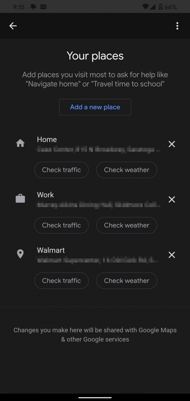 google assistant i tuoi luoghi meteo traffico