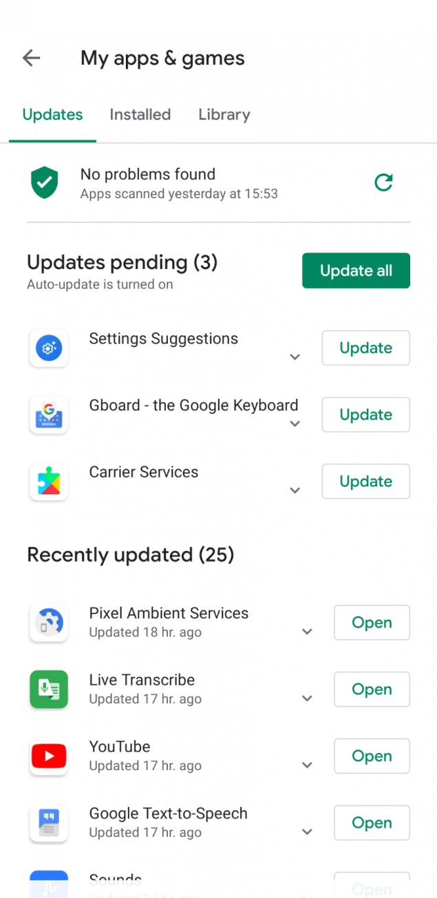 aggiornamenti fantasma Google Play Store