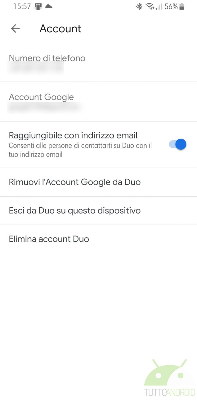 google duo indirizzo email modalità famiglia filtri novità