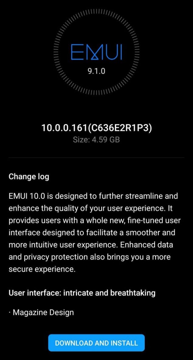 huawei p20 mate 10 pro android 10 emui 10 aggiornamento rollout