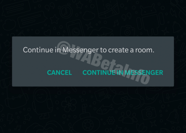 whatsapp beta facebook messenger rooms rollout