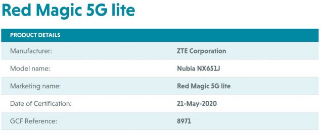 Nubia Red Magic 5G LTE
