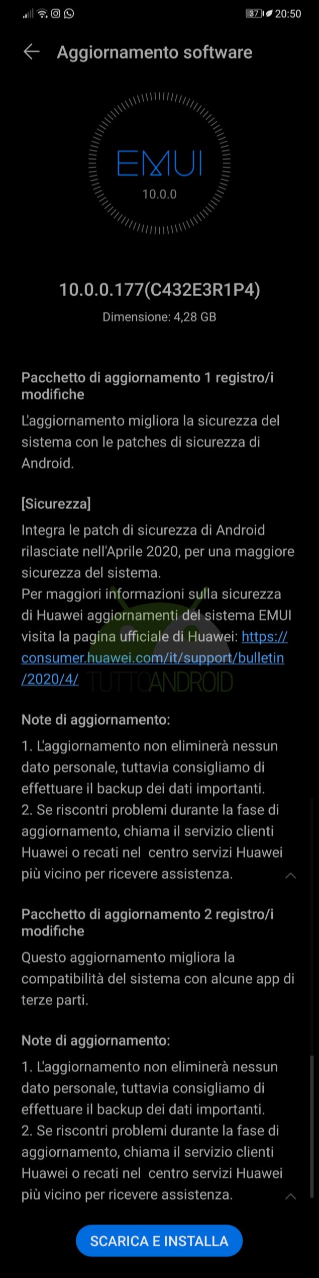 HONOR 10 aggiornamento EMUI 10 Android 10