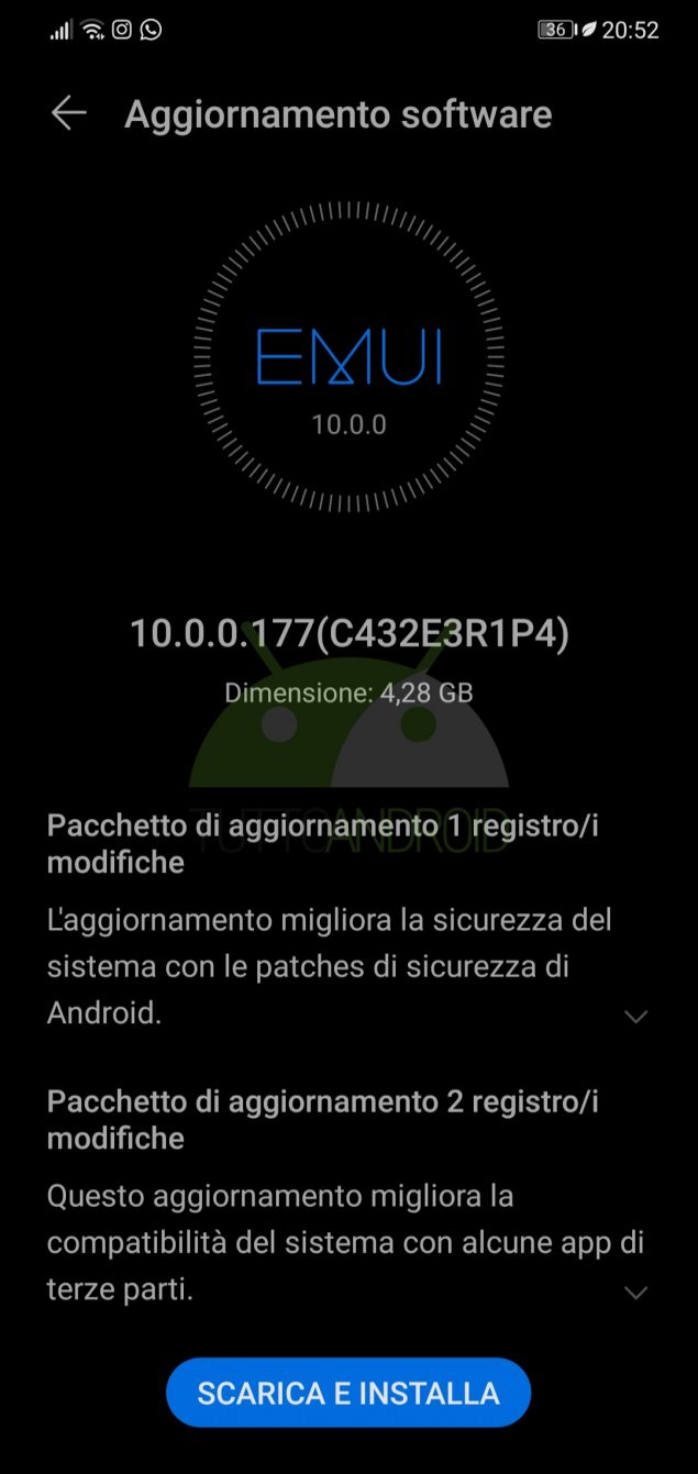 HONOR 10 aggiornamento EMUI 10 Android 10