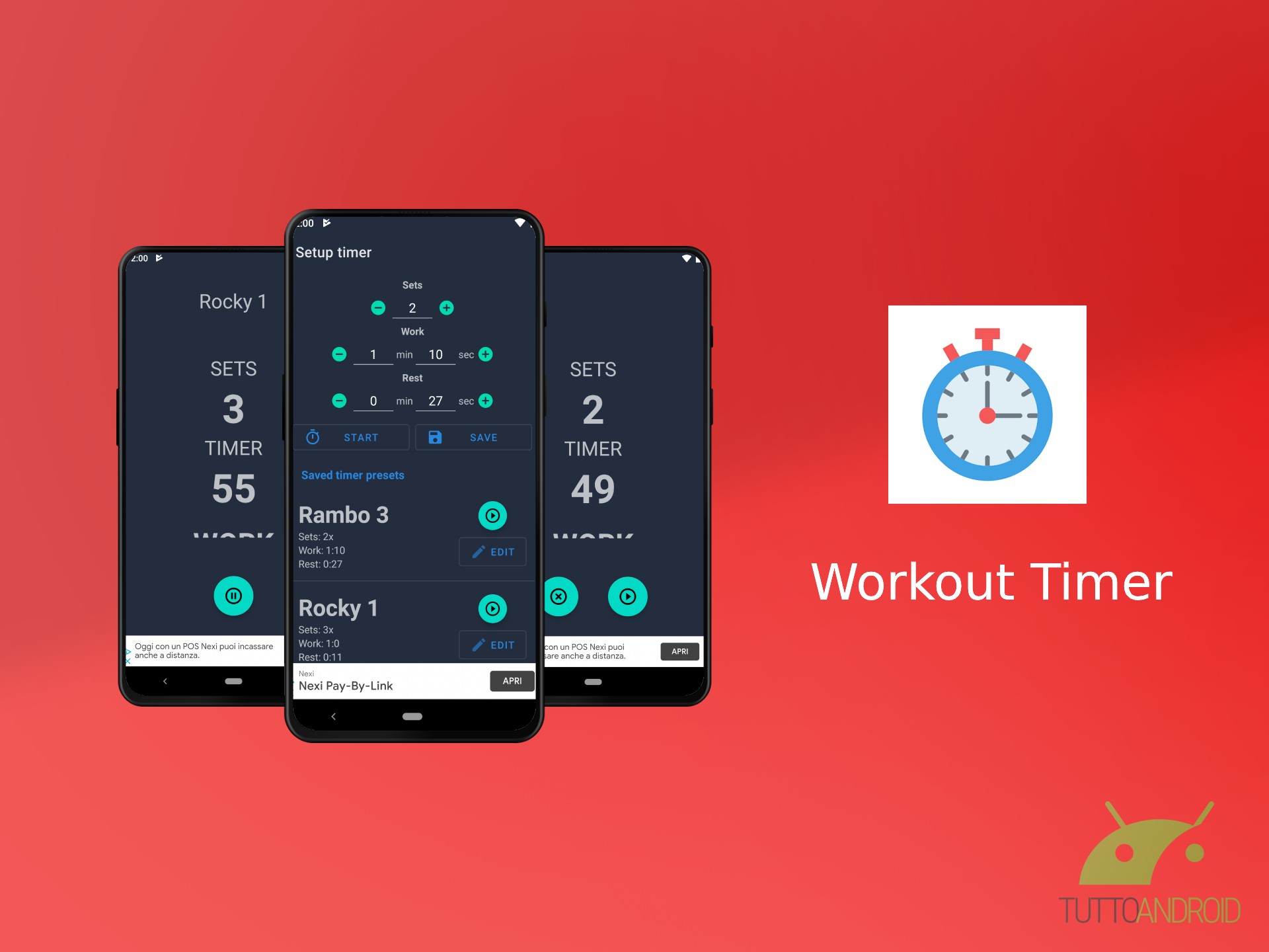L'app Workout Timer gestisce gli allenamenti a intervalli