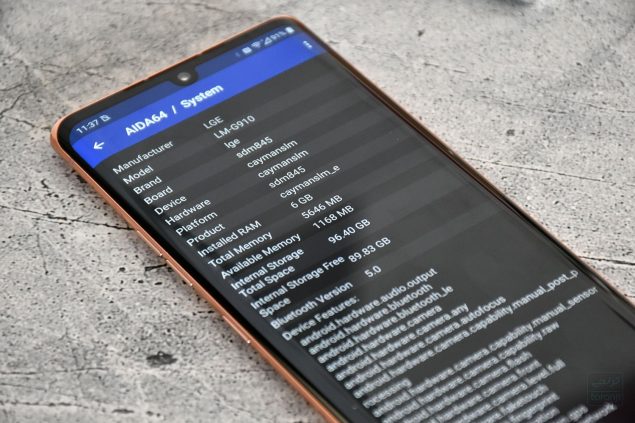lg velvet 4g snapdragon 845 scheda tecnica leak