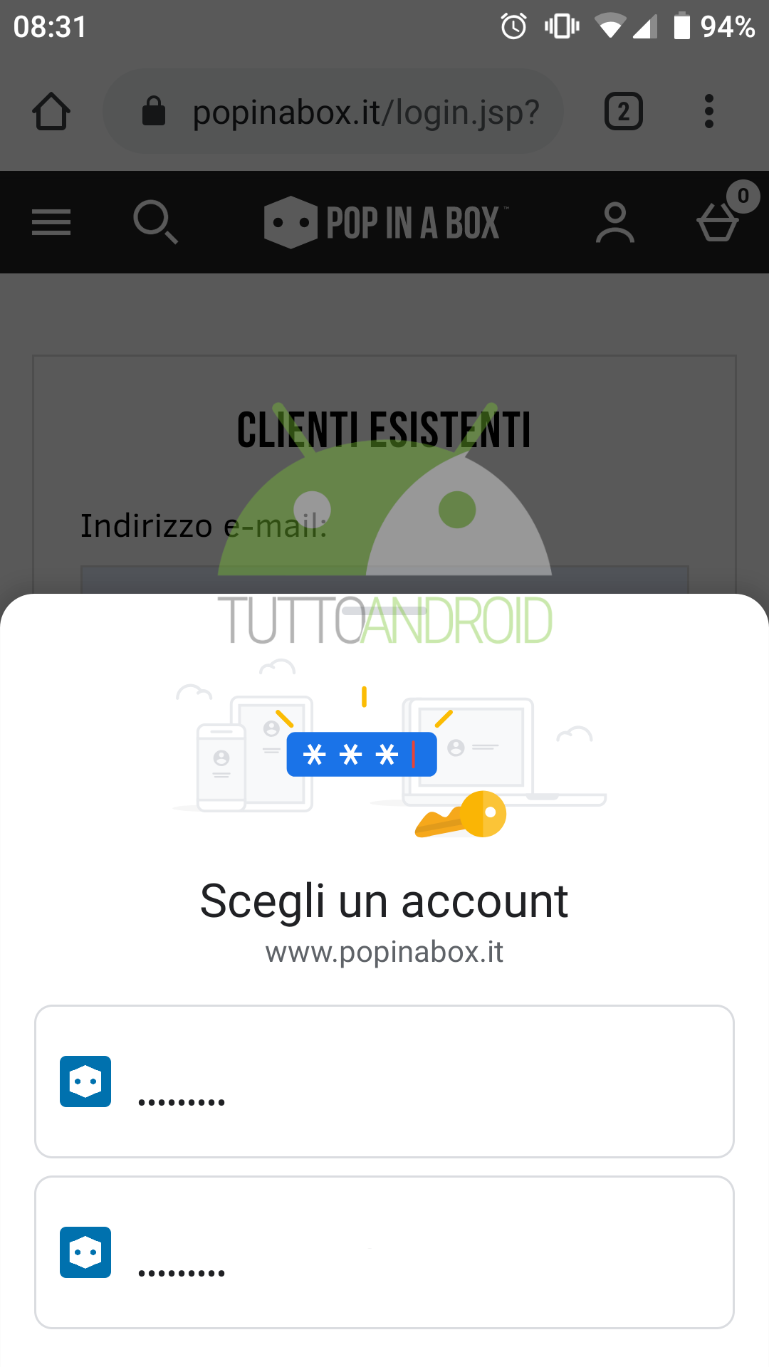 google chrome touch to fill password