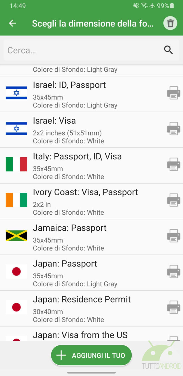 come creare fototessera smartphone android
