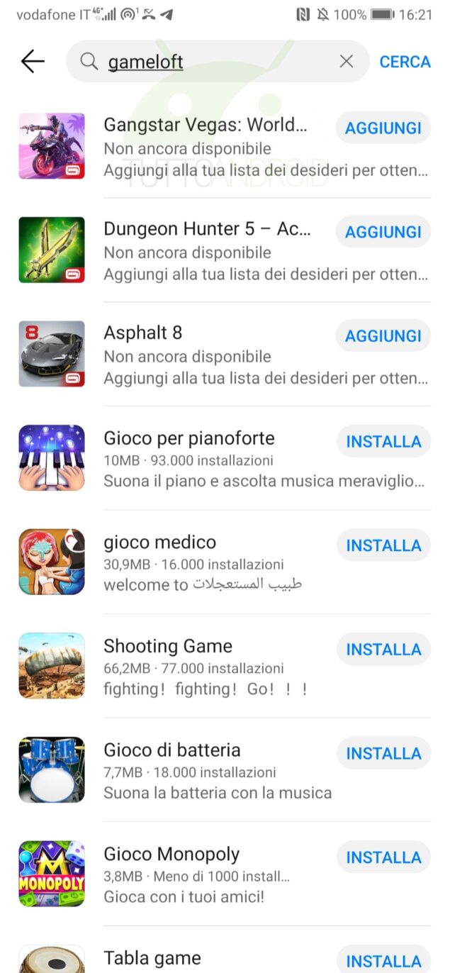 giochi Gameloft Huawei AppGallery
