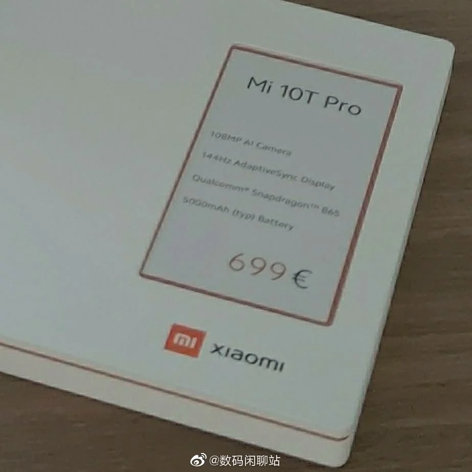 Xiaomi Mi 10T Pro prezzo presunto