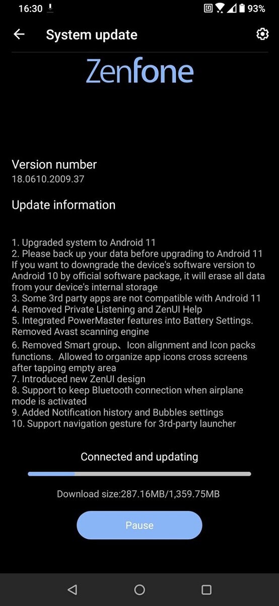 ASUS ZenFone 6 Android 11 beta