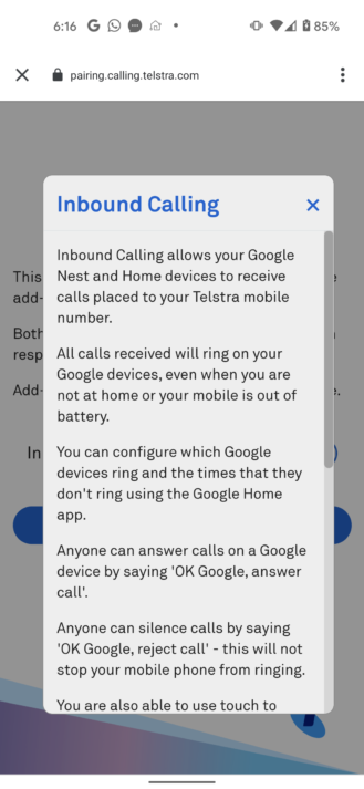 google assistant speaker display chiamate in entrata