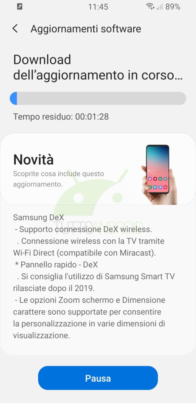 aggiornamento One UI 2.5 Samsung Galaxy S9+