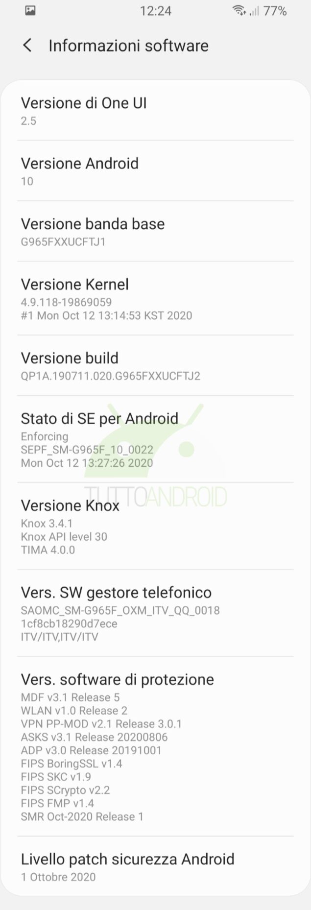 aggiornamento One UI 2.5 Samsung Galaxy S9+