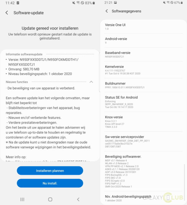 note 8 one ui update