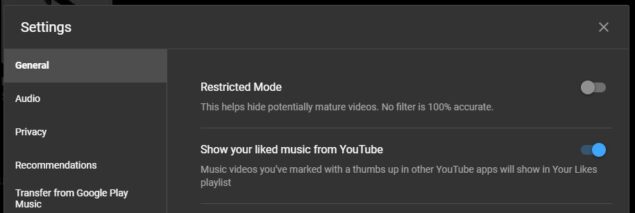 youtube music nascondere like video musicali
