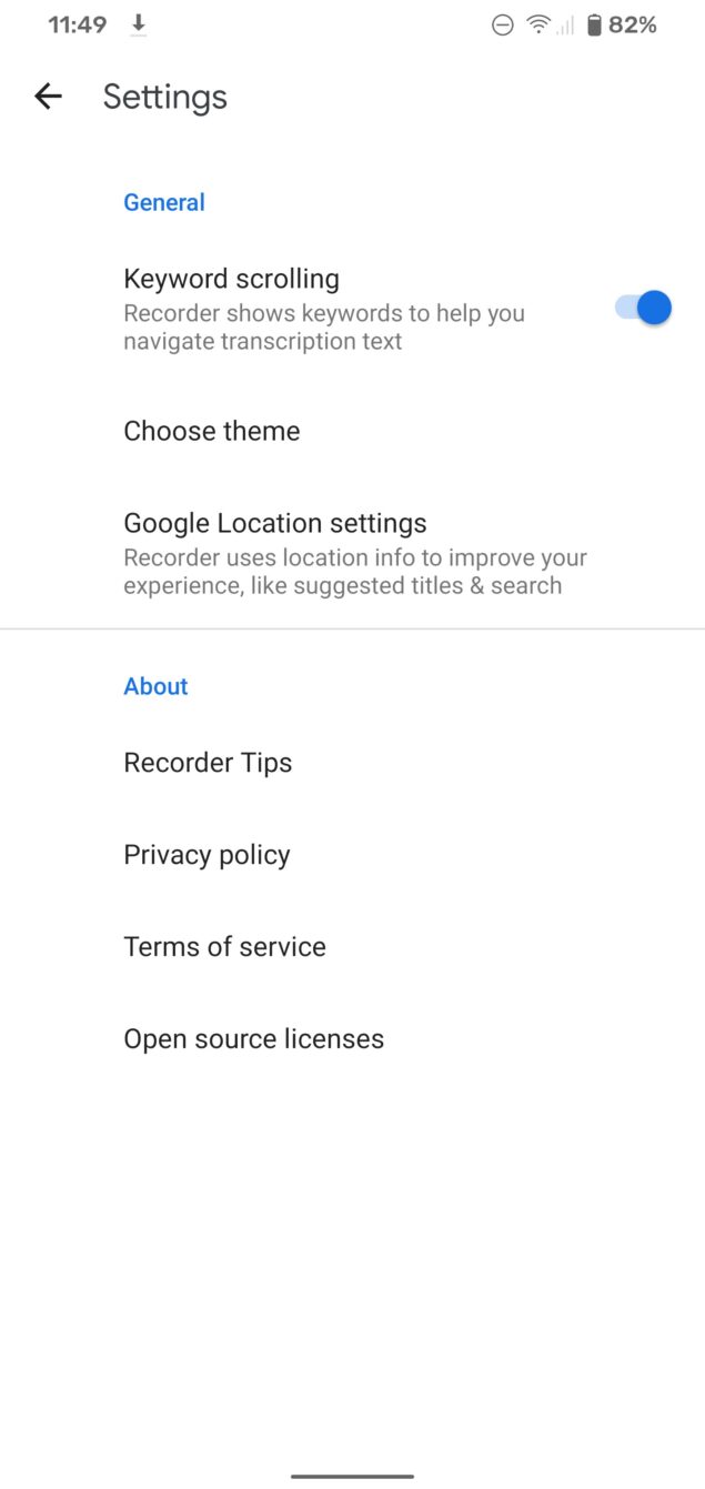 google recorder 2.1 aggiornamento novità