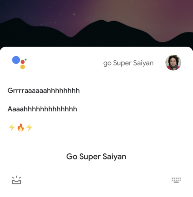 google assistant easter egg super saiyan