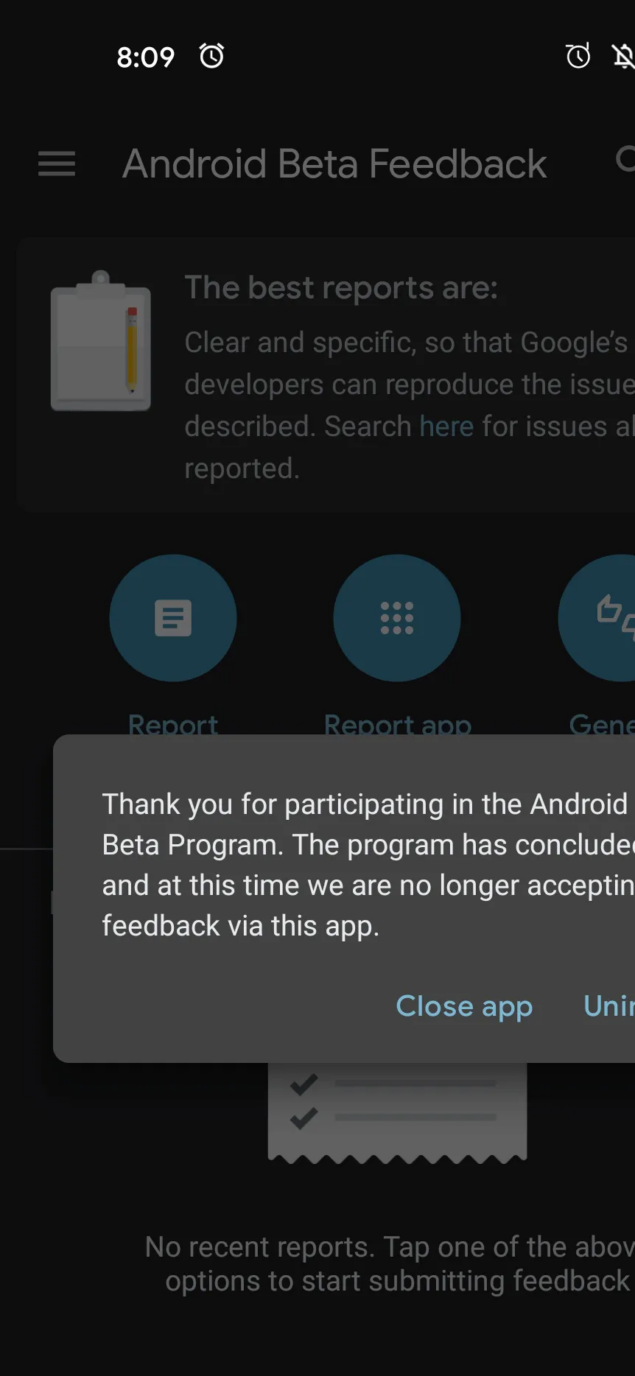 android 12 beta feedback app aggiornamento