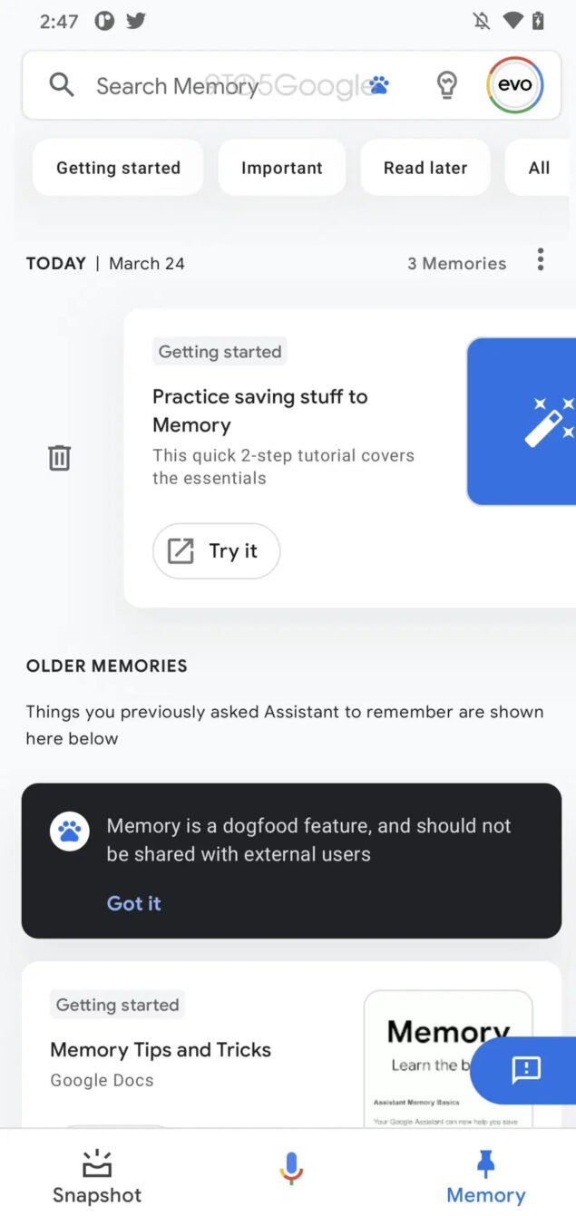 google assistant memory teardown novità