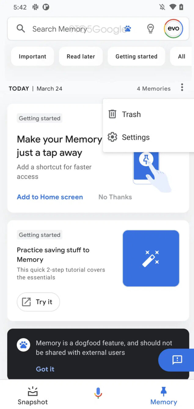 google assistant memory teardown novità