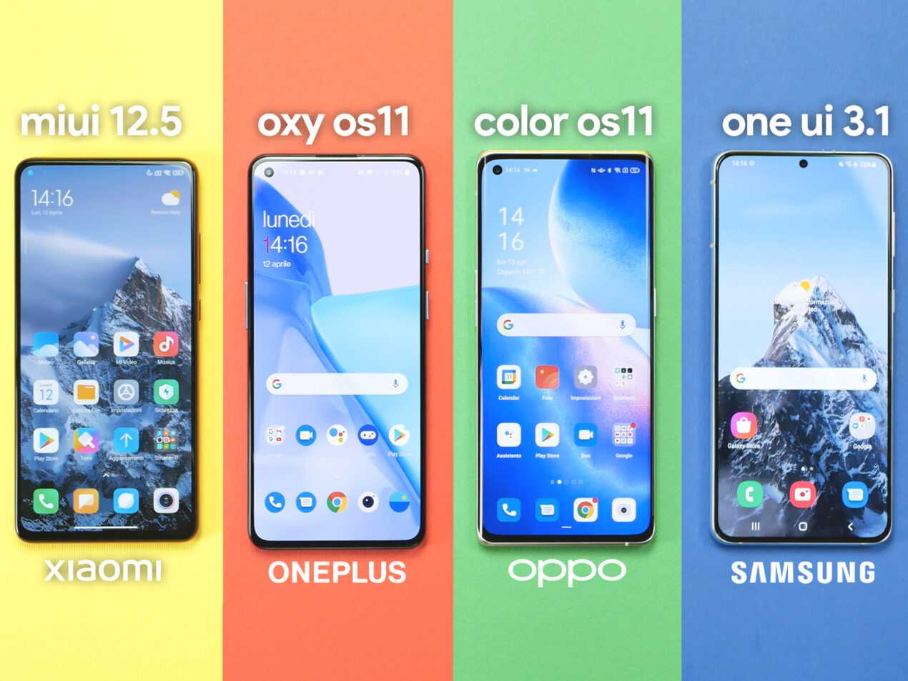 Le migliori personalizzazioni Android: ColorOS 11 vs One UI 3.1 vs MIUI 12.5 vs OxygenOS 11