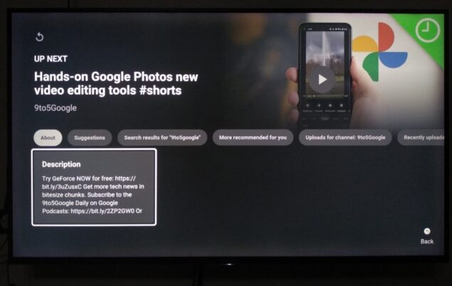 app YouTube Android TV