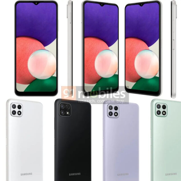 samsung galaxy a22 4g 5g render specifiche leak