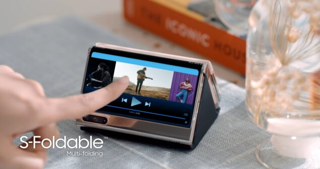samsung smartphone display tablet pieghevole video
