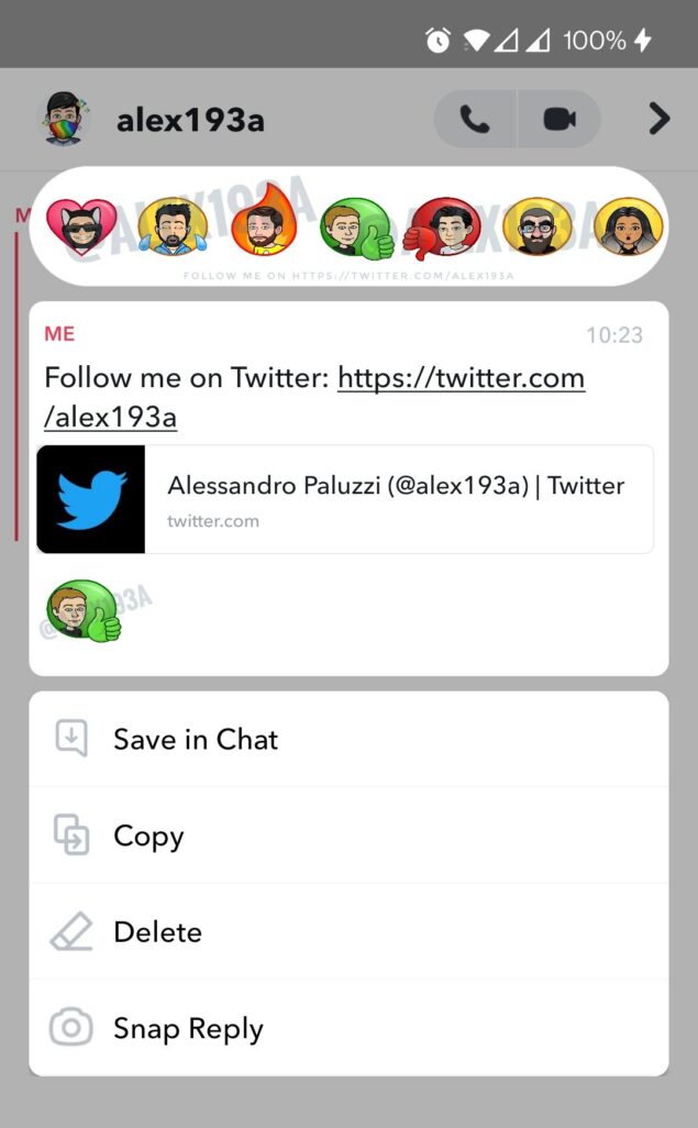 Snapchat potrebbe introdurre le reaction nei messaggi
