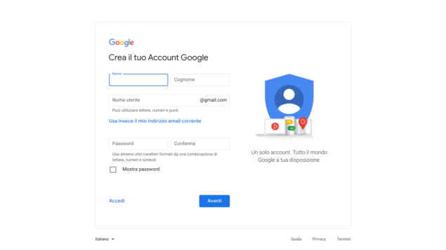 Come creare account Gmail