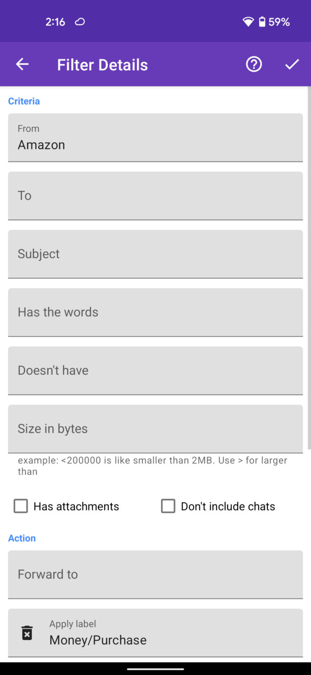 gmail etichette app android elabels