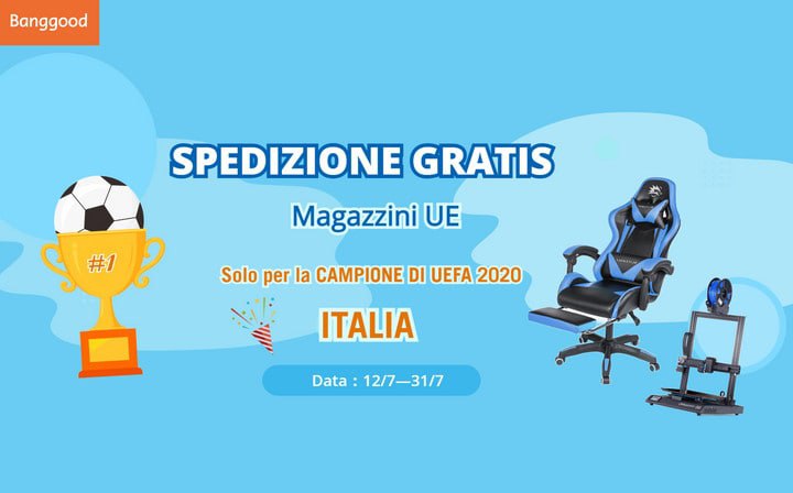 Banggood festeggia la vittoria italiana agli Europei con un mare di offerte