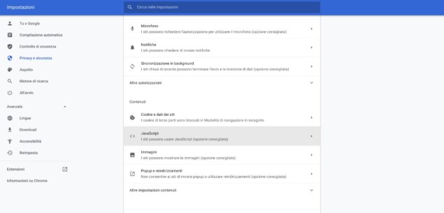 Gmail non funziona? Attiva Javascript su Google Chrome