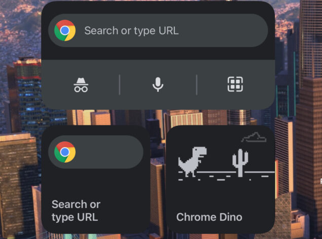 google chrome widget dino run novità