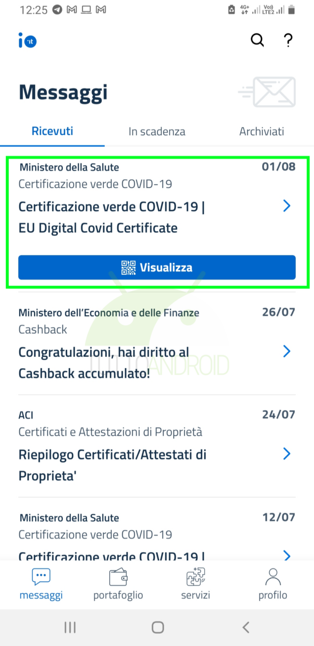 come avere Green Pass su app IO