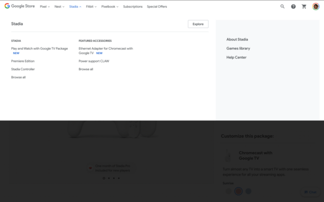 Google Store pacchetto