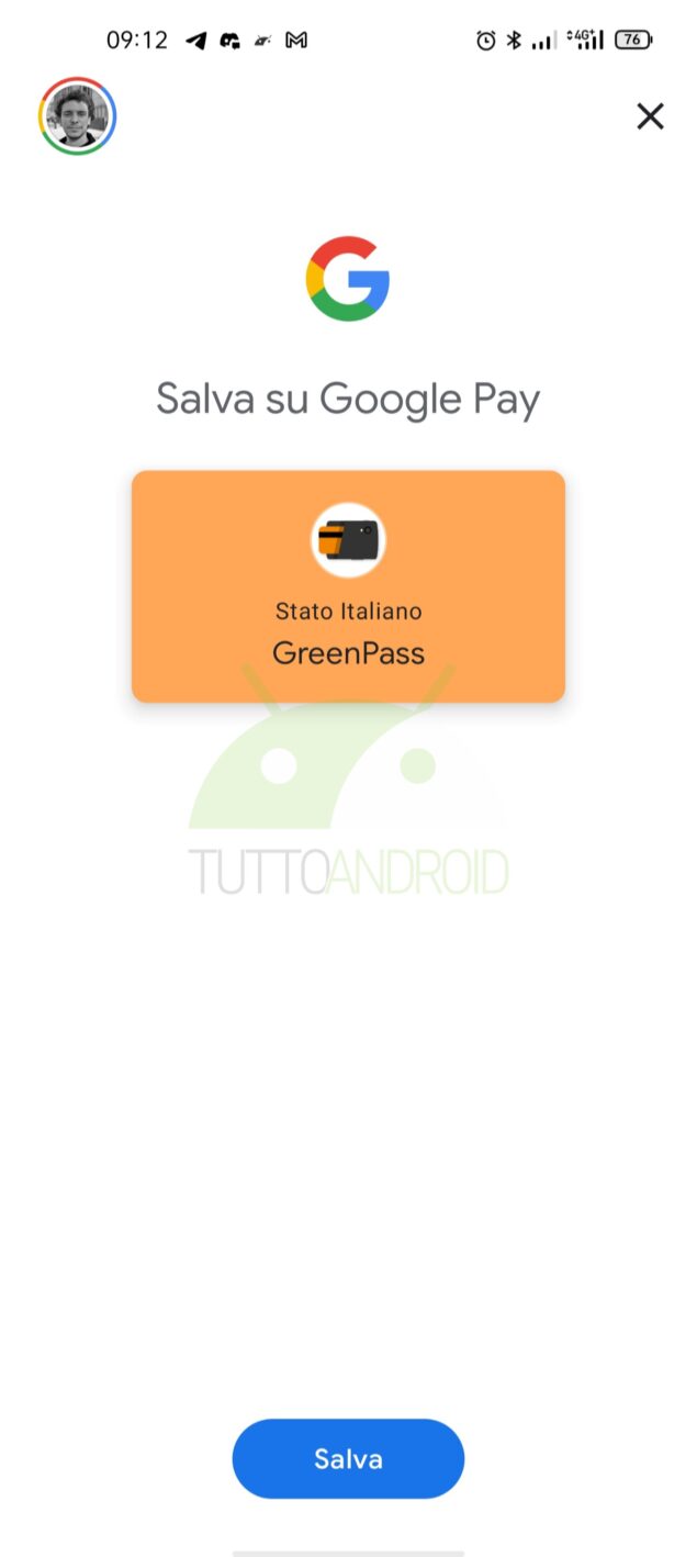 come aggiungere Green Pass su Google Pay
