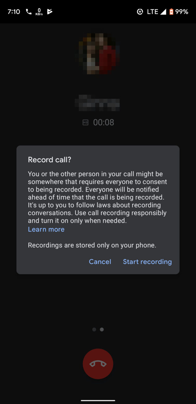 google telefono registrazione telefonate pixel