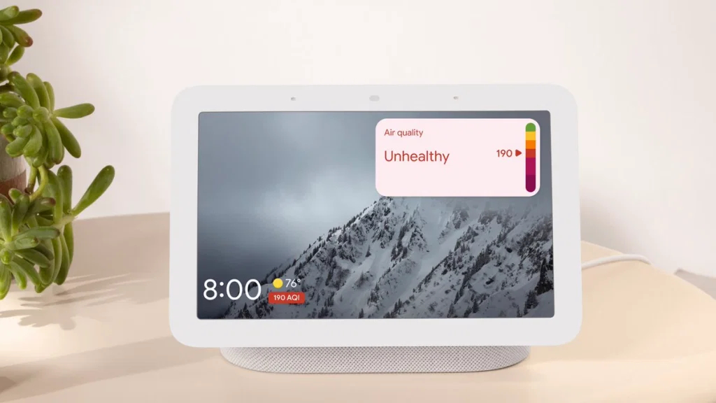 google home nest hub qualità aria weather frog novità