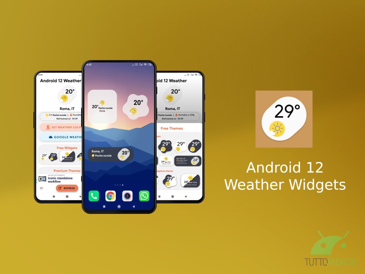 Android 12 Weather Widgets porta i widget meteo di Android 12 per tutti