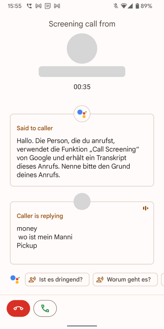 Call Screen